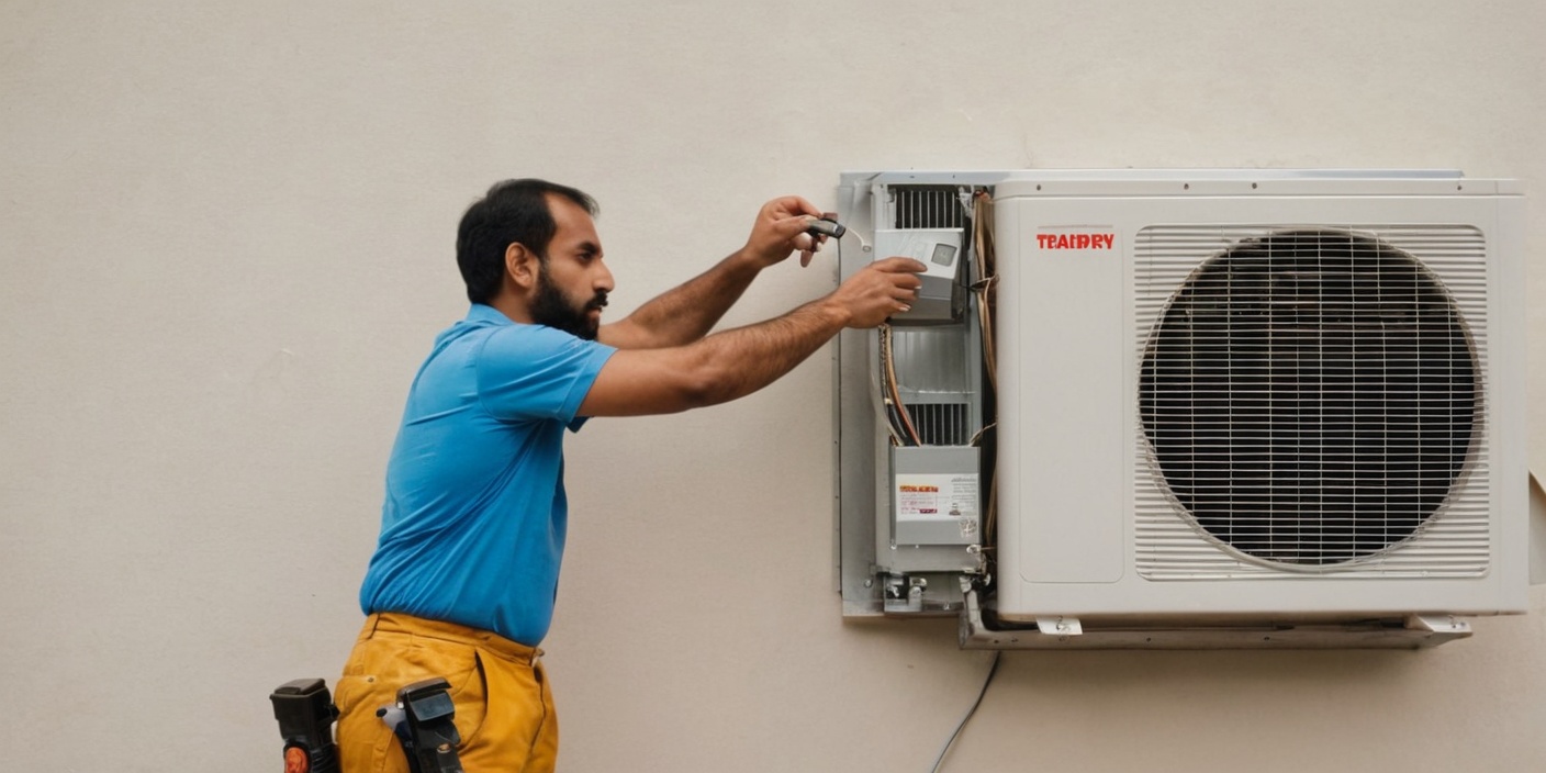 Air conditioning servicing team